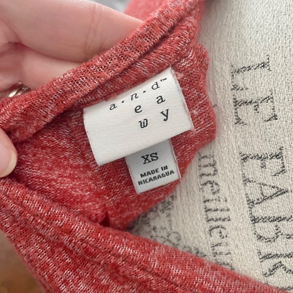 Long sleeve Heather Clay red single breast pocket slouchy drop shoulder shirt - Picture 6 of 8